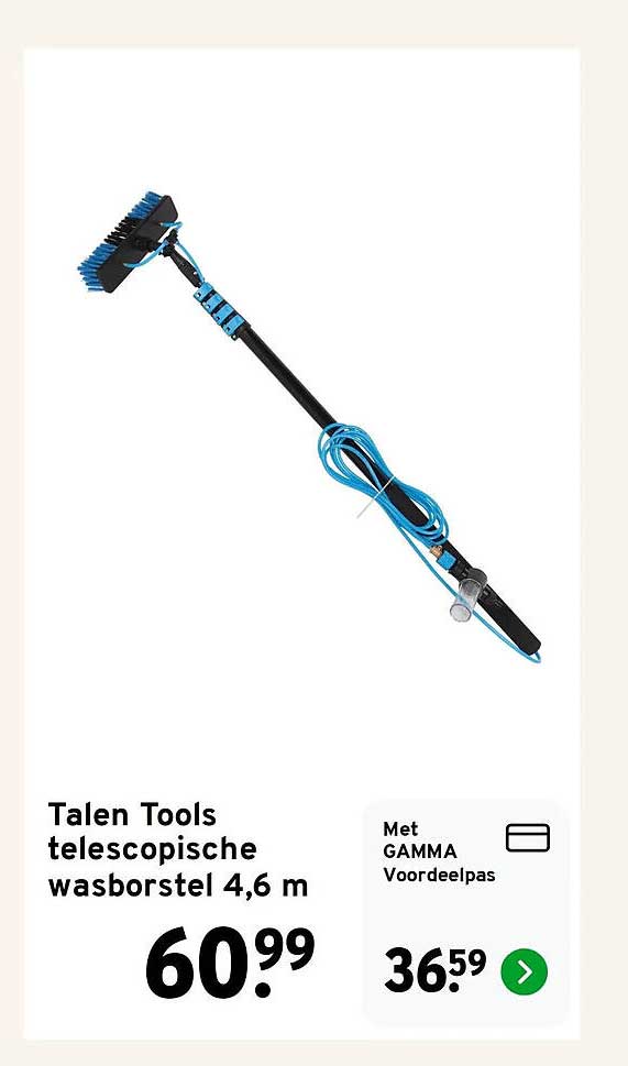 Talen Tools telescopische wasborstel 4,6 m