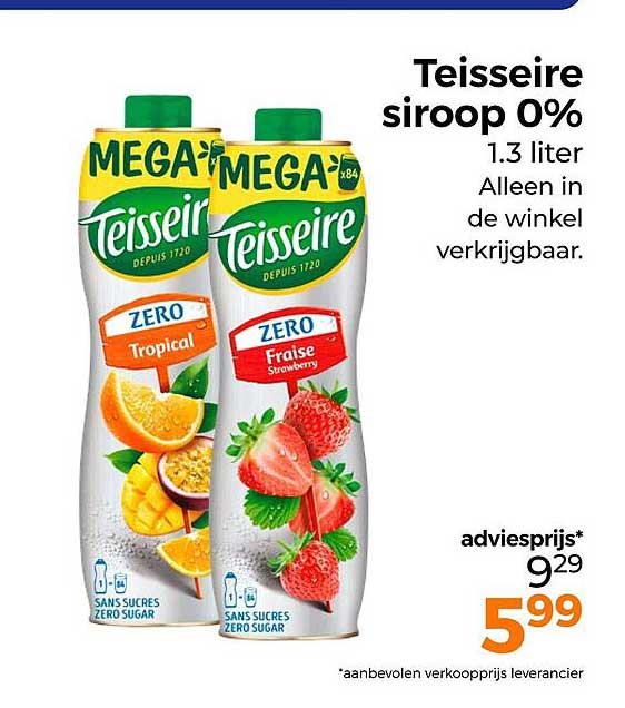 Teisseire siroop 0% 1.3 liter