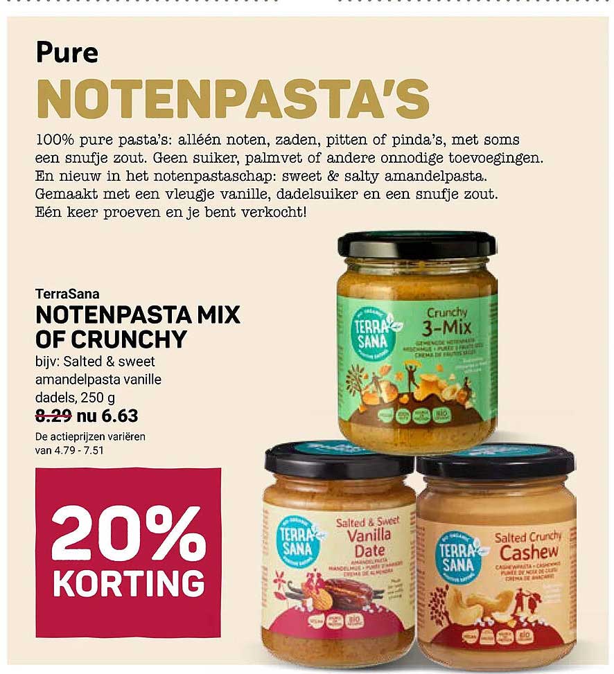TerraSana NOTENPASTA MIX OF CRUNCHY 20% KORTING