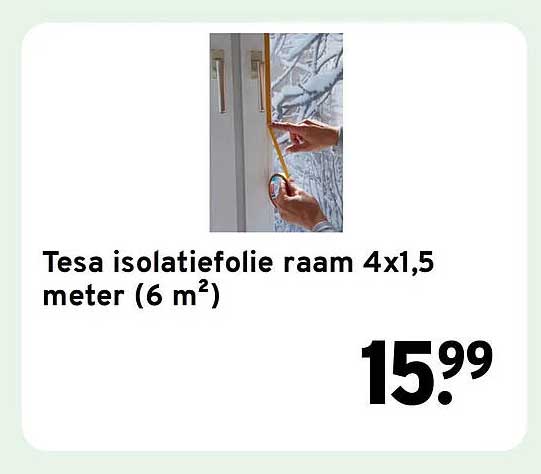 Tesa isolatiefolie raam 4x1,5 meter (6 m²)