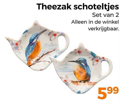 Theezak schoteltjes Set van 2 Alleen in de winkel verkrijgbaar.