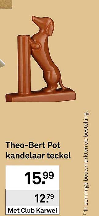 Theo-Bert Pot kandelaar teckel