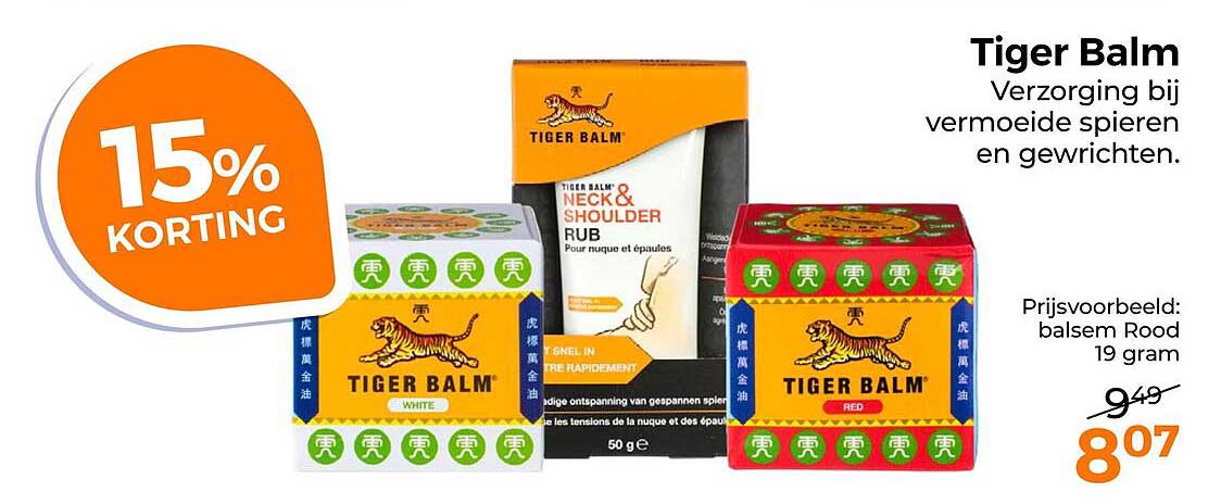 Tiger Balm 15% korting