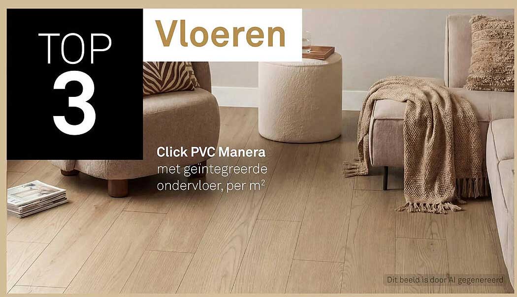 TOP 3 Vloeren Click PVC Manera met geïntegreerde ondervloer, per m²