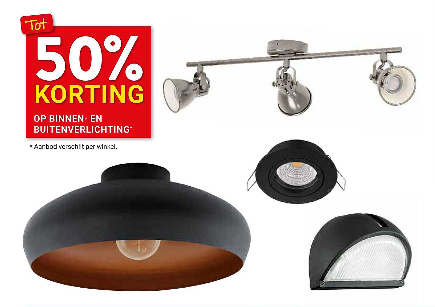 Tot 50% korting op binnen- en buitenverlichting*