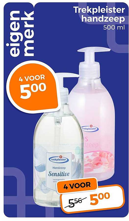 Trekpleister handzeep 500 ml 4 VOOR 500