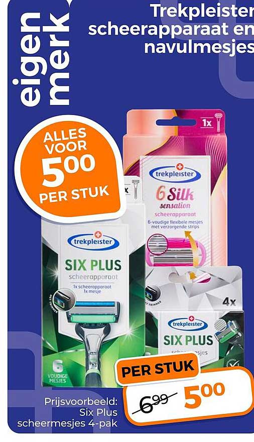 Trekpleister scheerapparaat en navulmesjes
