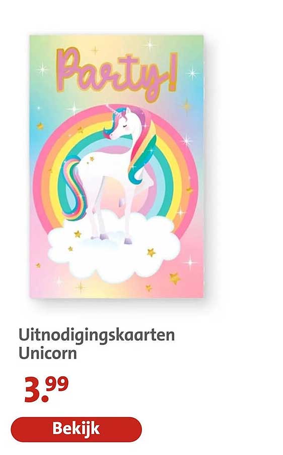Uitnodigingskaarten Unicorn