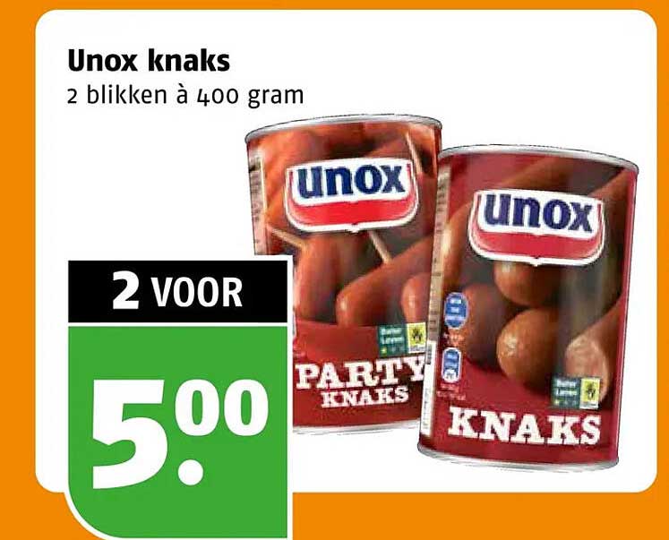 Unox knaks 2 blikken à 400 gram