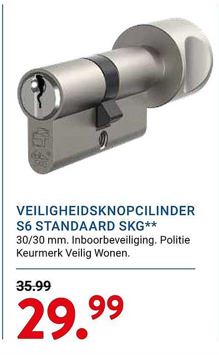 VEILIGHEIDSKNOPCILINDER S6 STANDAARD SKG**