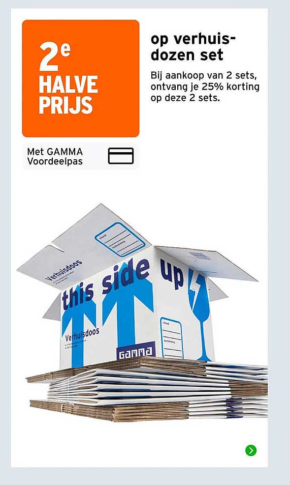 verhuis-dozen set 2e halve prijs