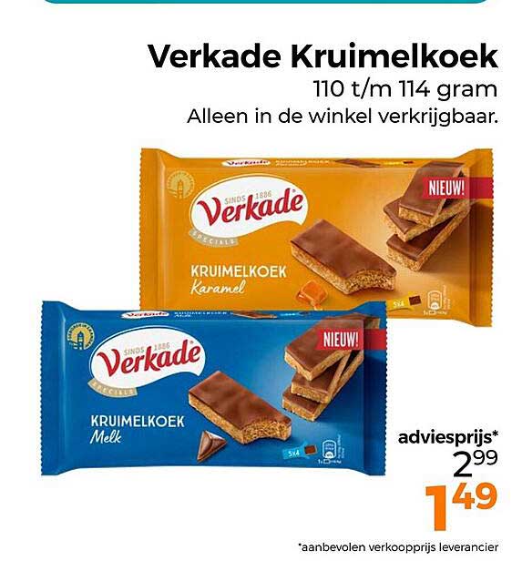 Verkade Kruimelkoek 110 t/m 114 gram