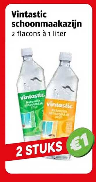 Vintastic schoonmaakazijn 2 flacons à 1 liter