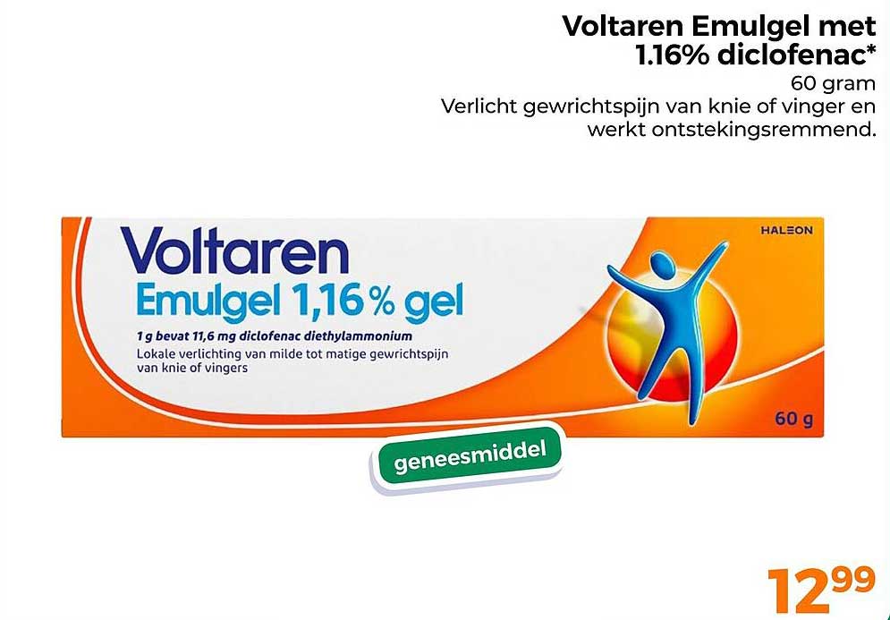 Voltaren Emulgel met 1.16% diclofenac*