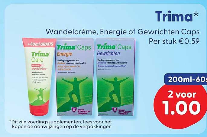 Wandelcrème, Energie of Gewrichten Caps