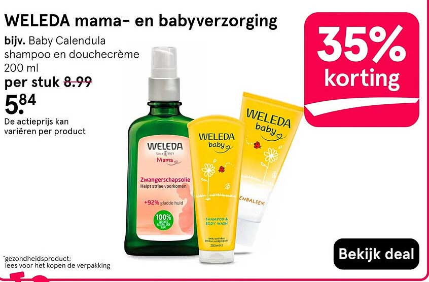 WELEDA mama- en babyverzorging 35% korting
