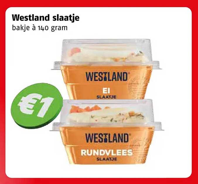 Westland slaatje bakje à 140 gram
