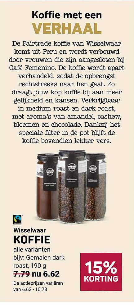 Wisselwaar KOFFIE alle varianten