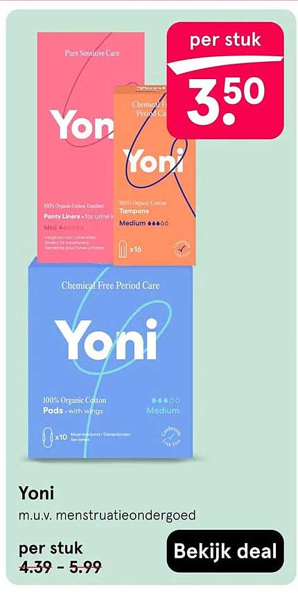 Yoni m.u.v. menstruatieondergoed per stuk