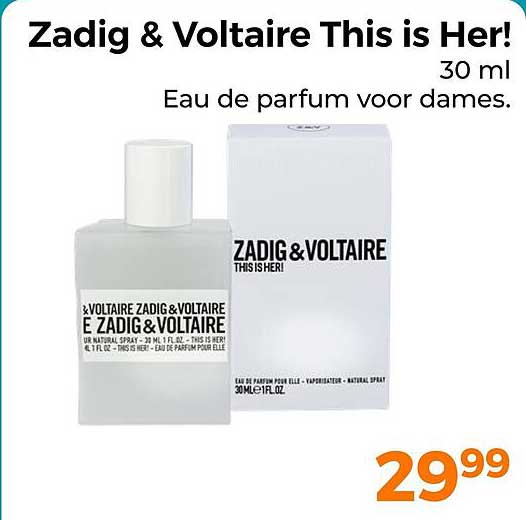 Zadig & Voltaire This is Her! 30 ml Eau de parfum voor dames.