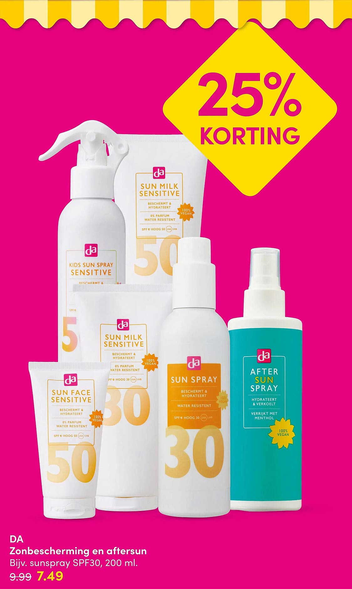 Zonbescherming en aftersun 25% korting