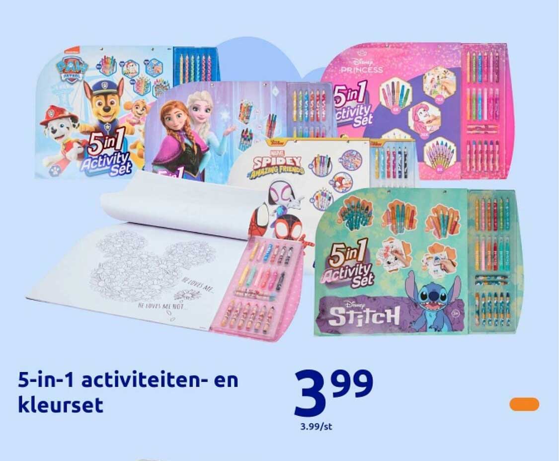 5-in-1 activiteiten- en kleuren set