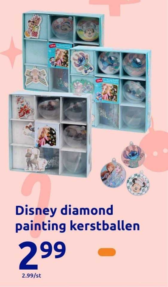 Disney diamond painting kerstballen