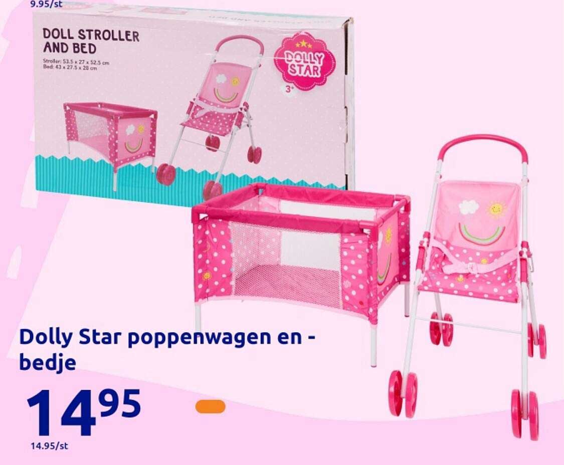 Dolly Star poppenwagen en -bedje
