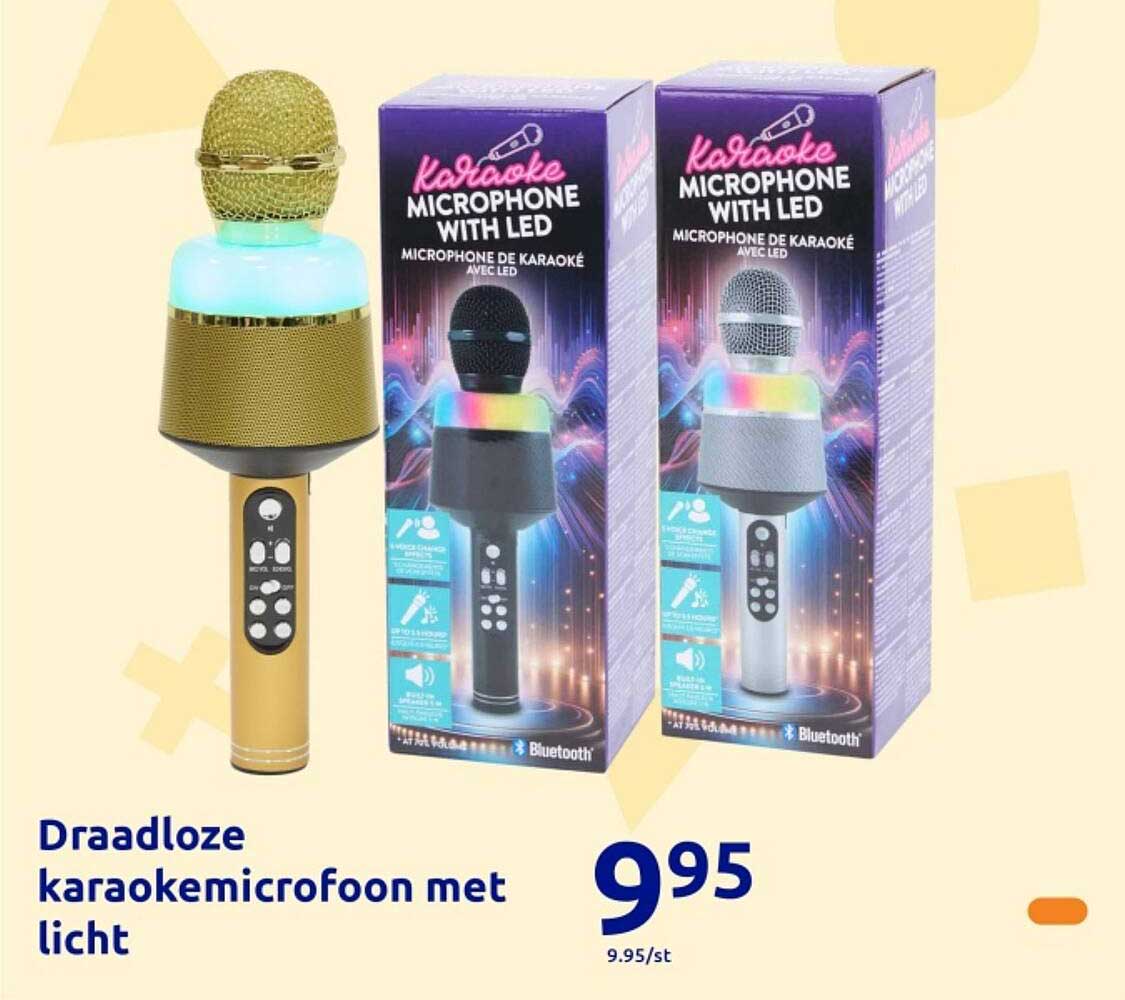 Draadloze karaokemicrofoon met licht