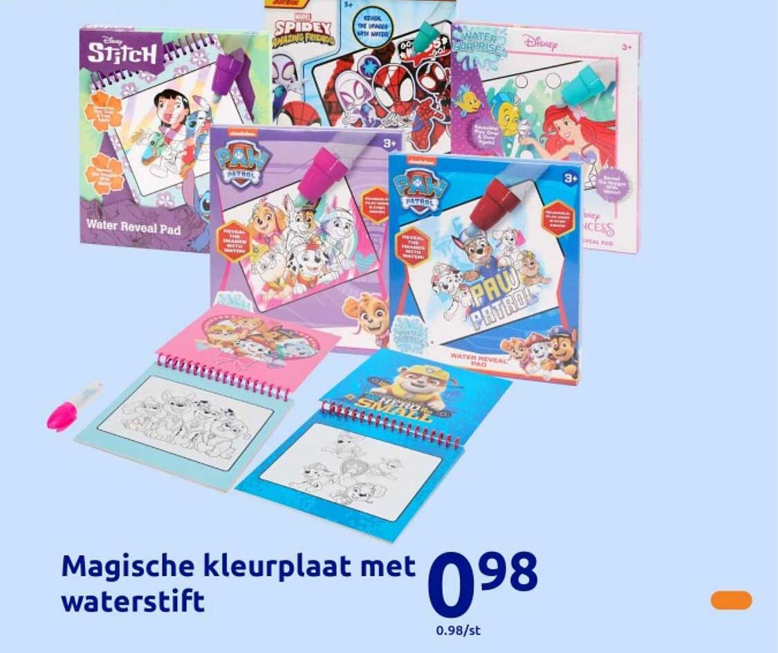 Magische kleurplaat met waterstift