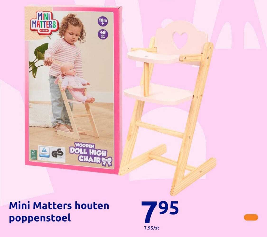 Mini Matters houten poppenstoel