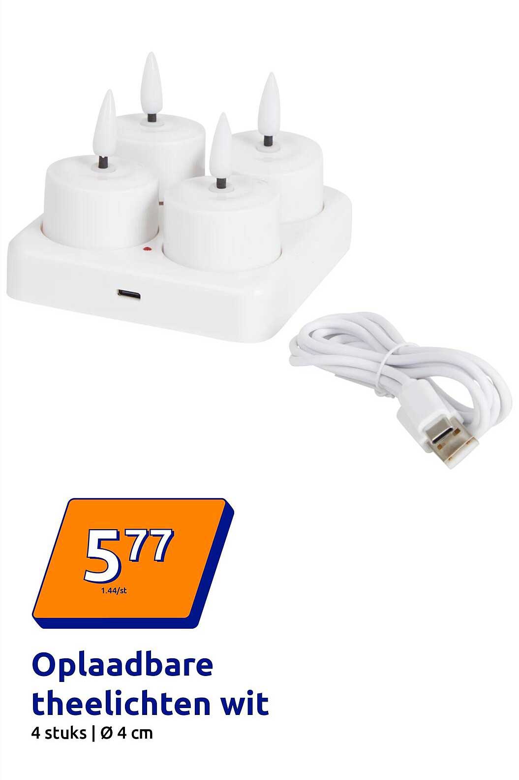 Oplaadbare theelichten wit