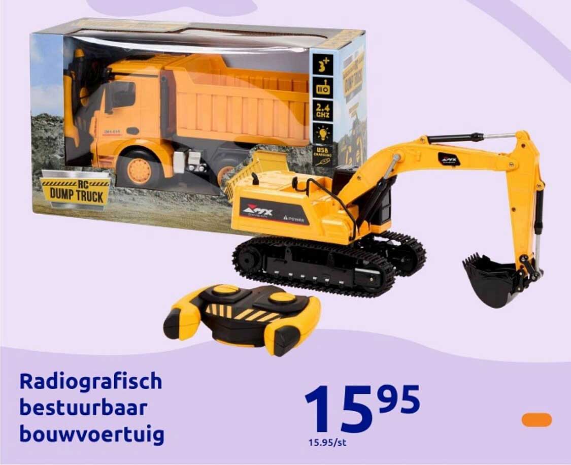 Radiografisch bestuurbaar bouwvoertuig