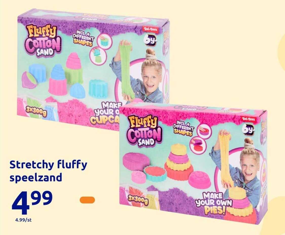 Stretchy fluffy speelzand