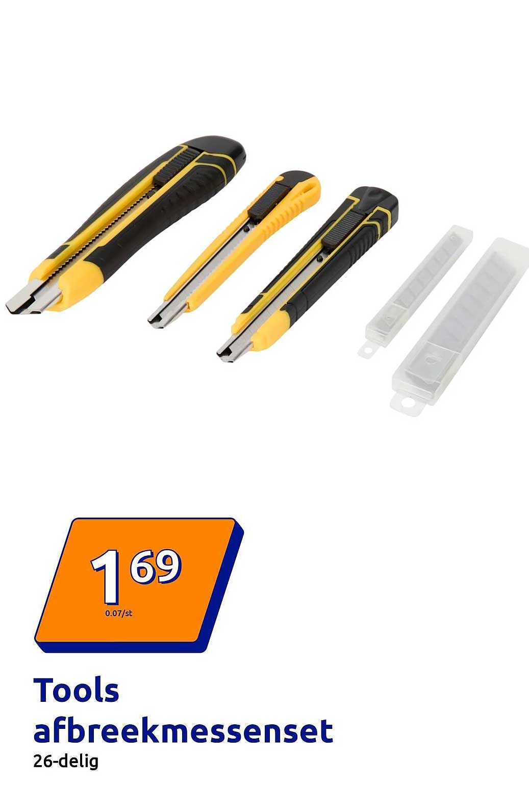 Tools afbreekmessen set 26-delig