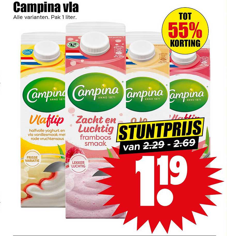 Campina Vla Aanbieding bij Dirk - FolderFeest.nl