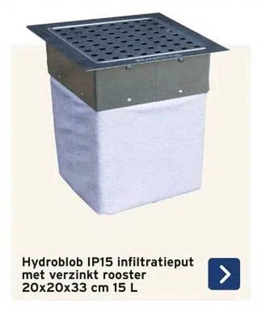 Hydroblob IP15 infiltratieput met verzinkt rooster