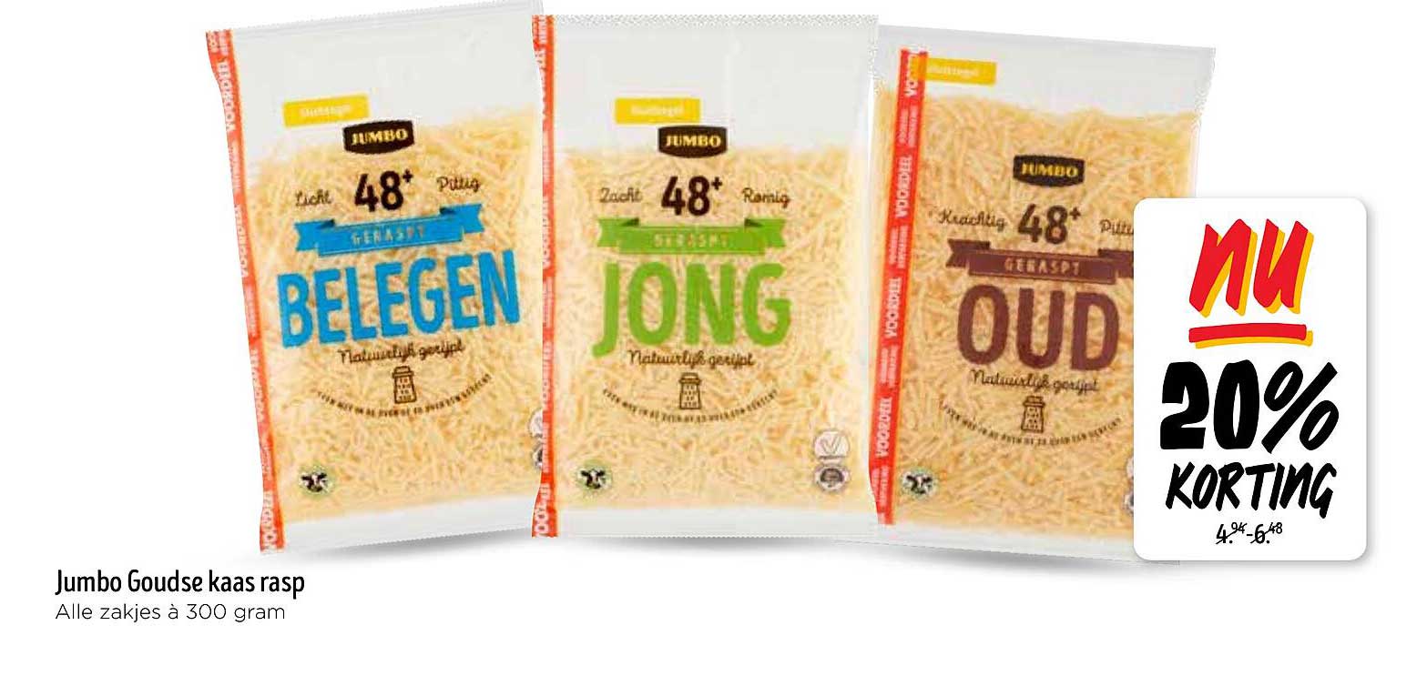 Jumbo Goudse kaas rasp Belegen, Jong, Oud