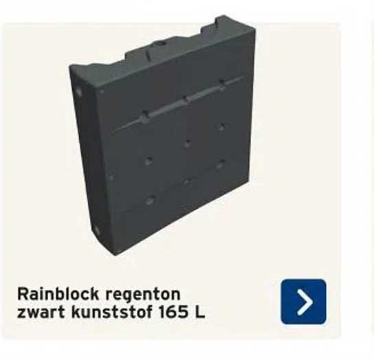 Rainblock regenton zwart kunststof 165 L