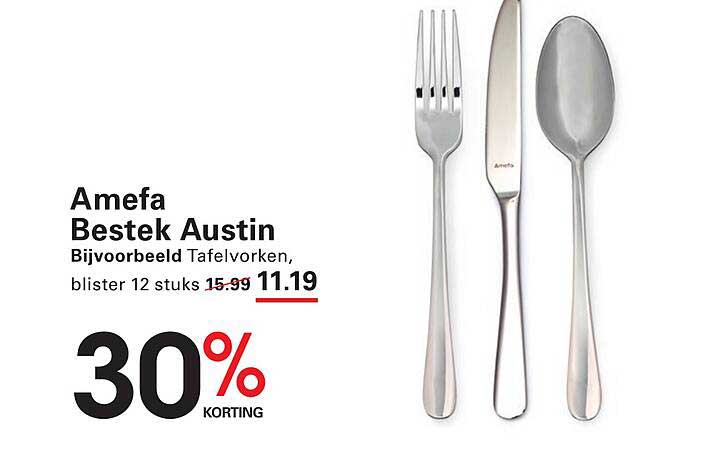 Amefa Bestek Austin Bijvoorbeeld Tafelvorken, blister 12 stuks