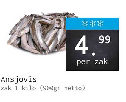 Ansjovis zak 1 kilo (900gr netto)