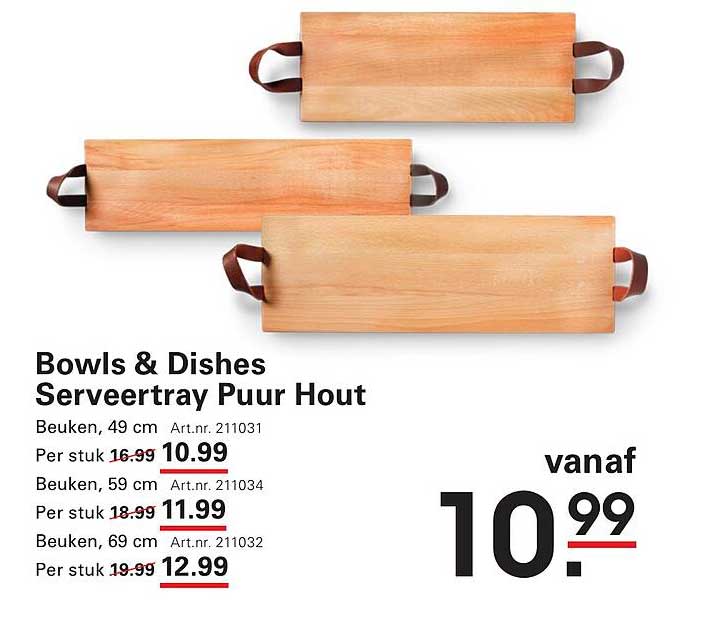 Bowls & Dishes Serveertray Puur Hout