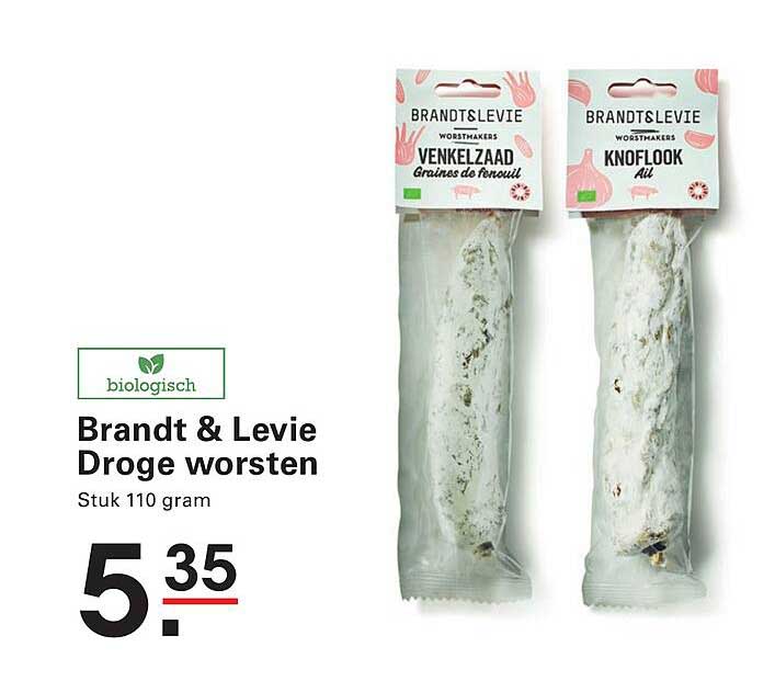 Brandt & Levie Droge worsten Stuk 110 gram