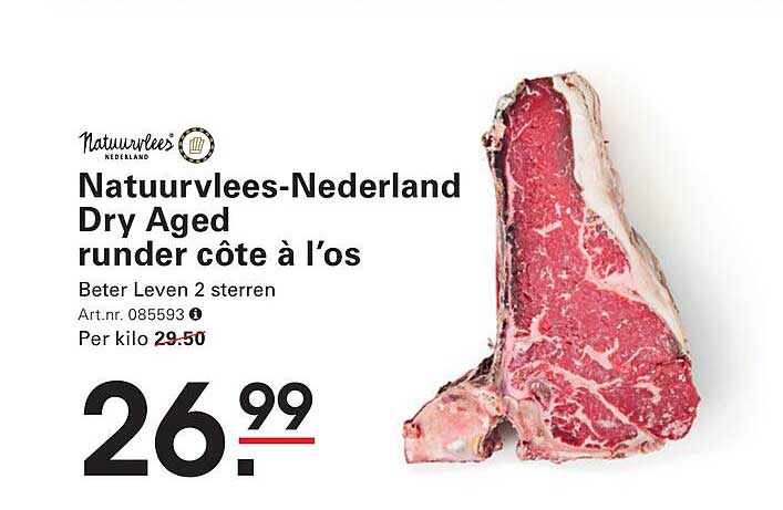 Natuurvlees-Nederland Dry Aged rundercôte à l'os