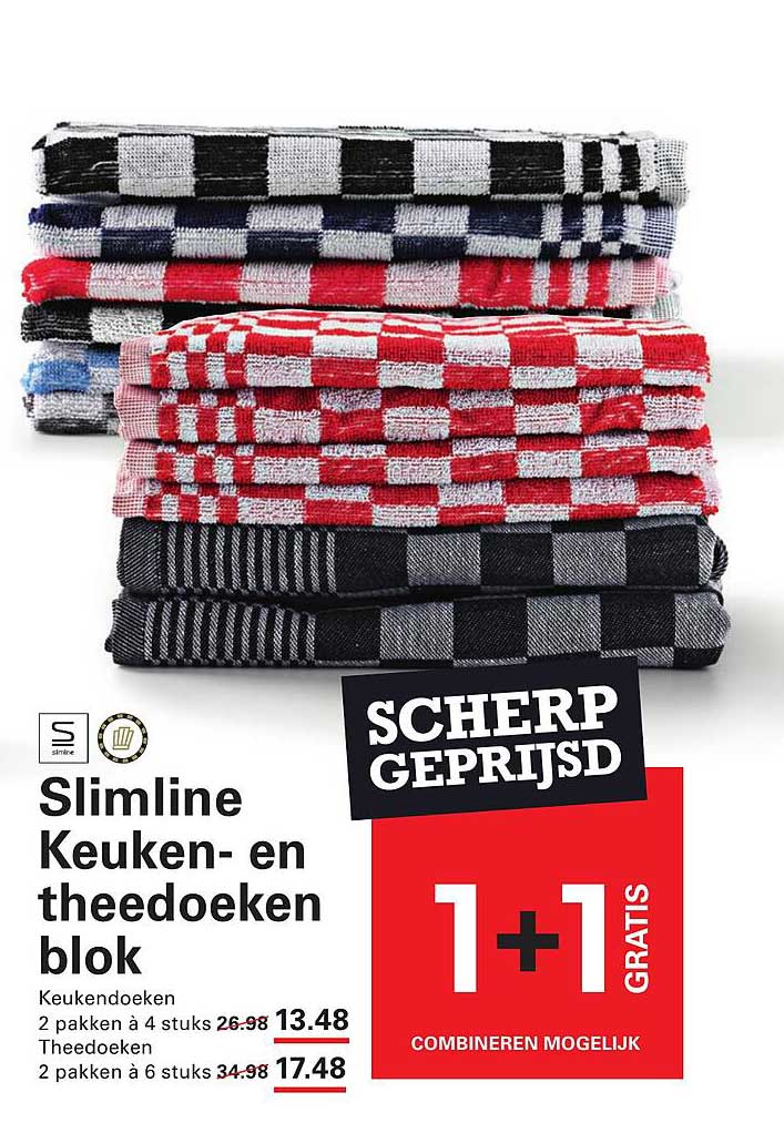 Slimline Keuken- en theedoeken blok