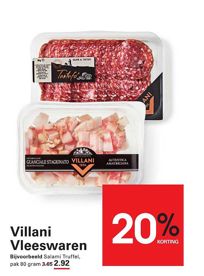 Villani Vleeswaren Bijvoorbeeld Salami Truffel, pak 80 gram