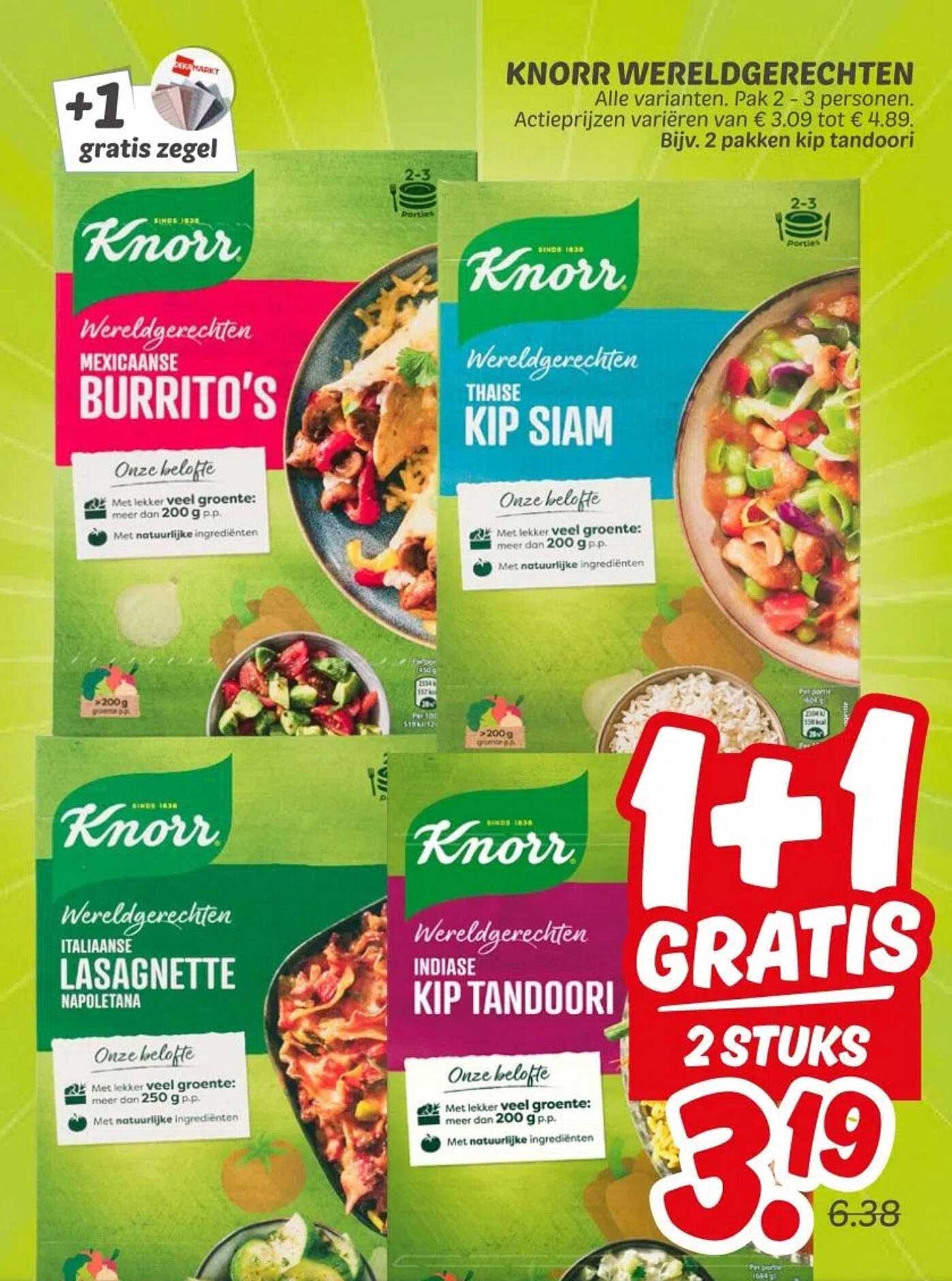 1+1 Gratis Knorr Wereldgerechten