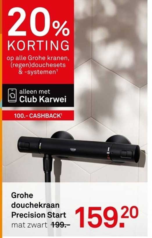 20% KORTING op alle Grohe kranen, (regen)douchesets & -systemen