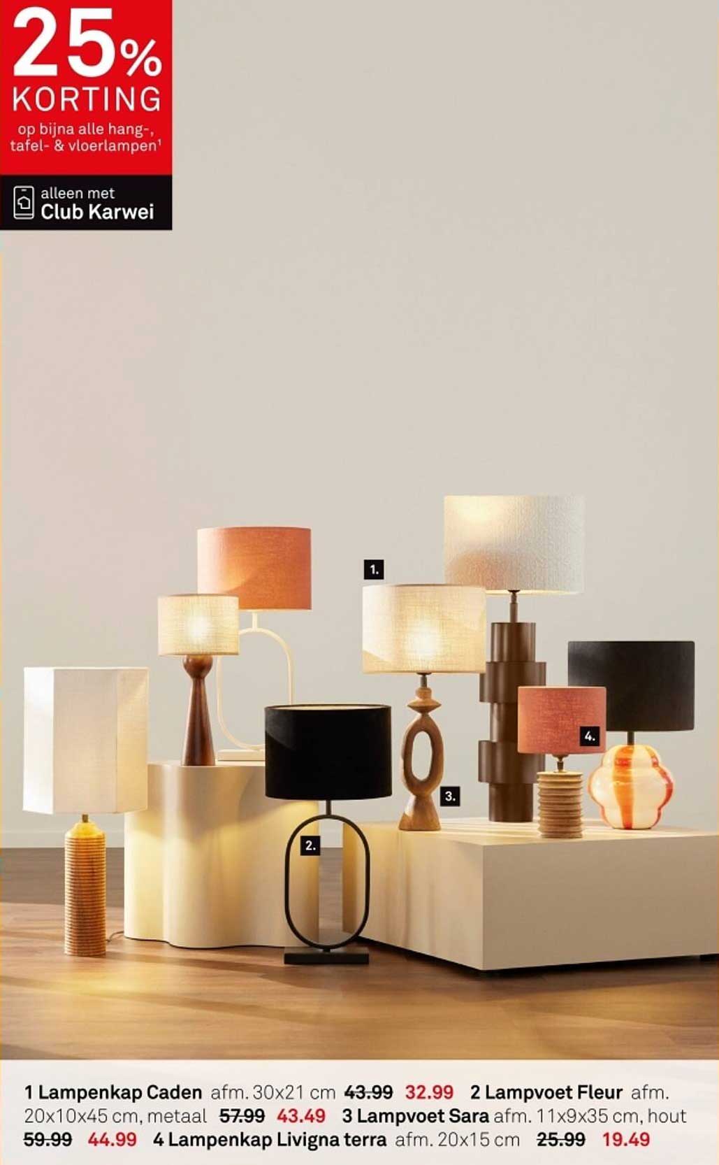 25% KORTING op bijna alle hang-, tafel- & vloerlampen