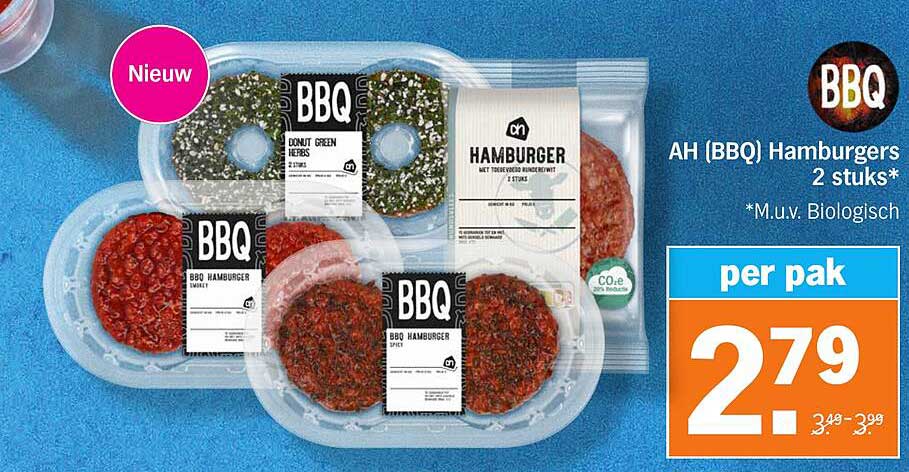 AH (BBQ) Hamburgers 2 stuks*